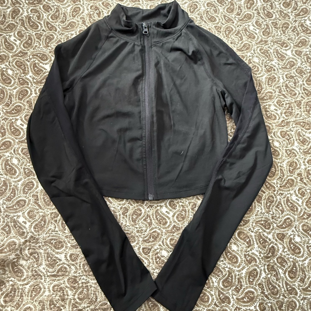 Black Long Sleeve Zip-Up Jacket